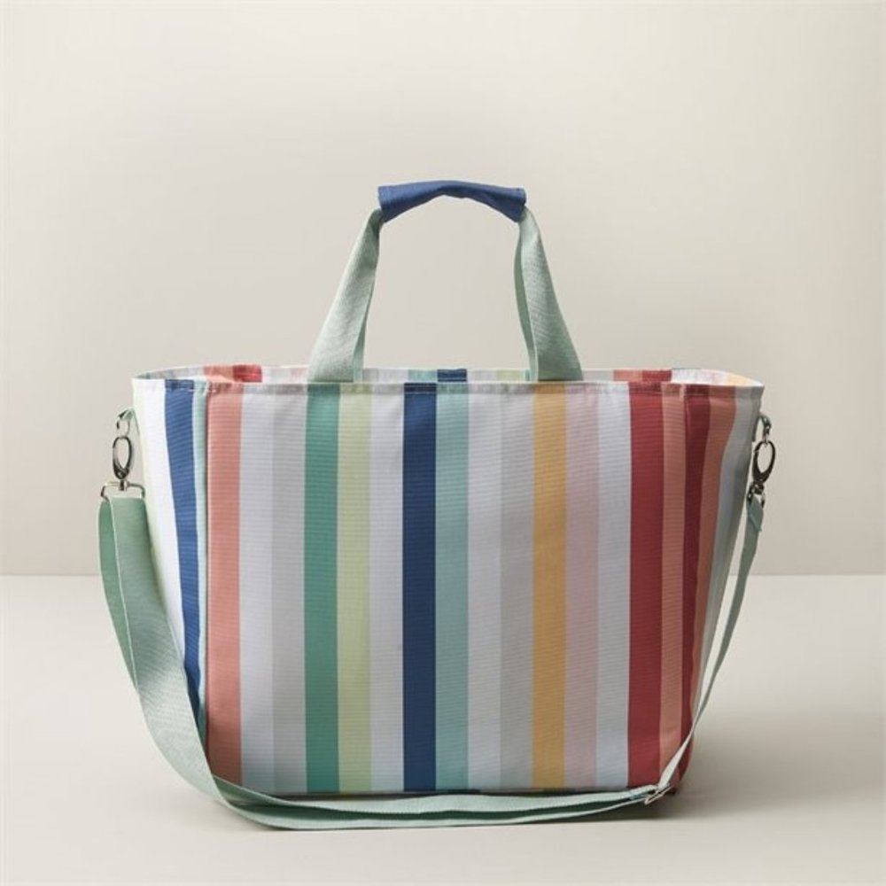 Striped Insulated Cooler Tote NWOT